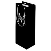 モノグラムパーソナライズされたと名前 ワインギフトバッグ (正面アングル)