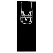 モノグラムパーソナライズされたと名前 ワインギフトバッグ (正面)