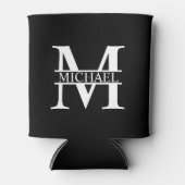 モノグラムパーソナライズされたと名前 缶クーラー (正面)