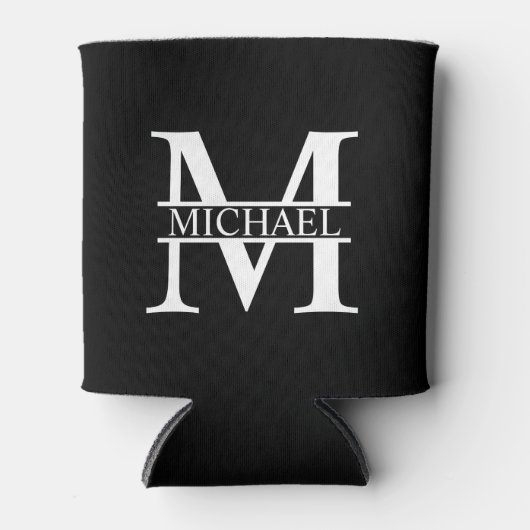 モノグラムパーソナライズされたと名前 缶クーラー (正面)