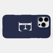 モノグラムパーソナライズされたと名前 iPhoneケース (裏面横)