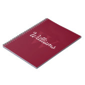 モノグラムパーソナライズされたと名前Burgundy Red ノートブック (左側)