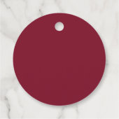 モノグラムパーソナライズされたと名前Burgundy Red フェイバータグ (裏面)