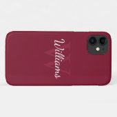 モノグラムパーソナライズされたと名前Burgundy Red Case-Mate iPhoneケース (裏面(横))