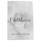 モノグラムパーソナライズされたと名大理石 ミディアムペーパーバッグ (正面)