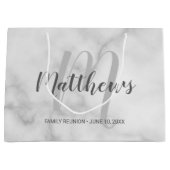 モノグラムパーソナライズされたと名大理石 ラージペーパーバッグ (正面)