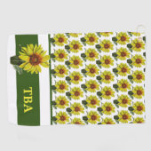 モノグラムパーソナライズされたひまわりゴルフタオル ゴルフタオル (横)