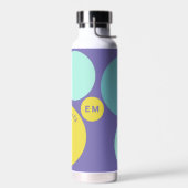 モノグラムパーソナライズされたアクアイエローグリーンパープル ウォーターボトル (左面)