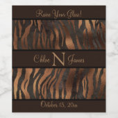 モノグラムパーソナライズされたアニマルプリント ワインラベル (シングルラベル)