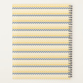 モノグラムパーソナライズされたイエローグレーシェブロン プランナー手帳 (裏面)