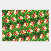 モノグラムパーソナライズされたイニシャルオンサンタクロースバッグ ラッピングペーパーシート (正面)