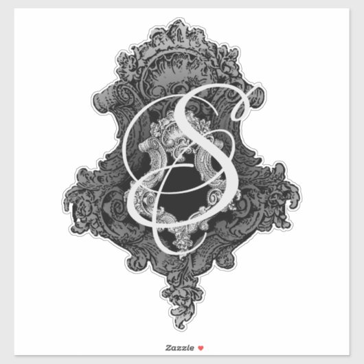 モノグラムパーソナライズされたイニシャルビニールシール シール (シート)