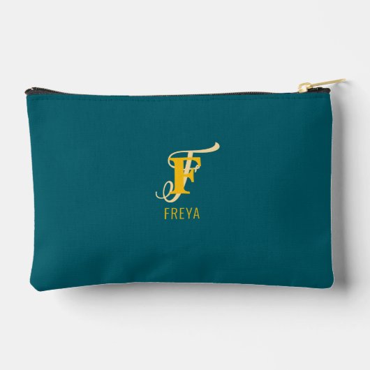 モノグラムパーソナライズされたイニシャル名 アクセサリーポーチ (裏面)