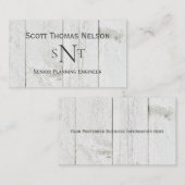 モノグラムパーソナライズされたイニシャル素朴 名刺 (正面/裏面)