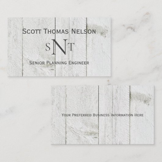 モノグラムパーソナライズされたイニシャル素朴 名刺 (正面/裏面)