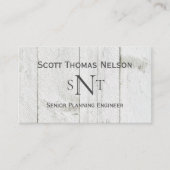 モノグラムパーソナライズされたイニシャル素朴 名刺 (正面)