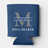 モノグラムパーソナライズされたイニシャル&ネームリングベアラ 缶クーラー (裏面)