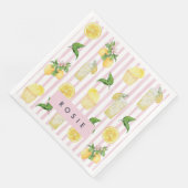 モノグラムパーソナライズされたウォーターカラーレモンレモネード (コーナー)