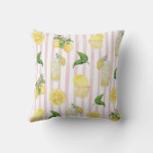 モノグラムパーソナライズされたウォーターカラーレモンレモネード クッション (裏面)