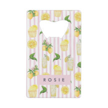 モノグラムパーソナライズされたウォーターカラーレモンレモネード