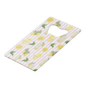 モノグラムパーソナライズされたウォーターカラーレモンレモネード クレジットカード栓抜き (裏面アングル)