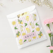 モノグラムパーソナライズされたウォーターカラーレモンレモネード フェイバーバッグ (封をした状態)