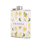 モノグラムパーソナライズされたウォーターカラーレモンレモネード フラスク (左)