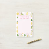 モノグラムパーソナライズされたウォーターカラーレモンレモネード ポストイット (デスク上)