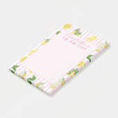 モノグラムパーソナライズされたウォーターカラーレモンレモネード ポストイット (アングル)