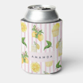 モノグラムパーソナライズされたウォーターカラーレモンレモネード 缶クーラー (缶裏面)