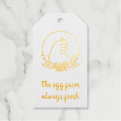 モノグラムパーソナライズされたエレガントエッグズファームハウス ギフトタグ (正面)