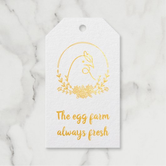 モノグラムパーソナライズされたエレガントエッグズファームハウス ギフトタグ (正面)