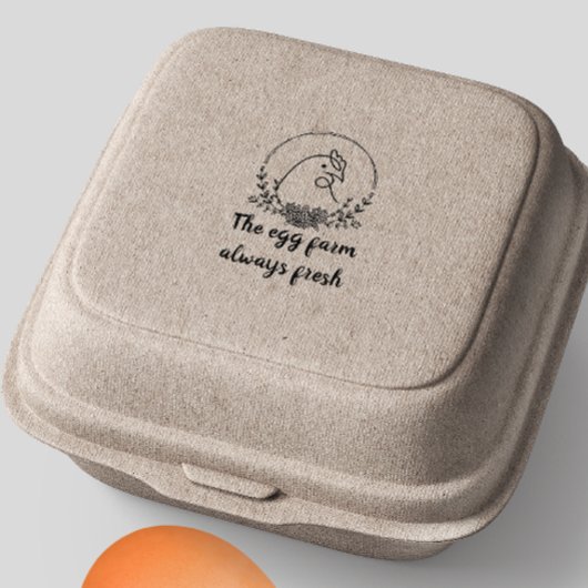 モノグラムパーソナライズされたエレガントエッグズファームハウス ラバースタンプ