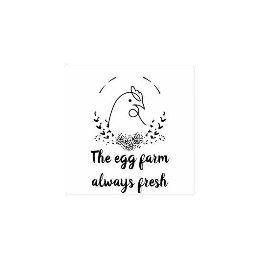 モノグラムパーソナライズされたエレガントエッグズファームハウス ラバースタンプ (インプリント)