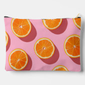 モノグラムパーソナライズされたオレンジスライスパターン アクセサリーポーチ (裏面)