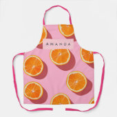 モノグラムパーソナライズされたオレンジスライスパターン エプロン (正面)