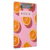 モノグラムパーソナライズされたオレンジスライスパターン クリップボード (右)