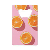 モノグラムパーソナライズされたオレンジスライスパターン クレジットカード栓抜き (裏面)