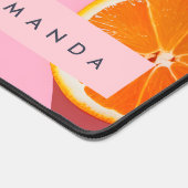 モノグラムパーソナライズされたオレンジスライスパターン デスクマット (コーナー)