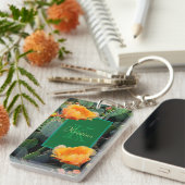 モノグラムパーソナライズされたオレンジパイクリーナシサボテン キーホルダー (正面右)