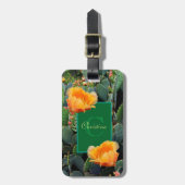 モノグラムパーソナライズされたオレンジパイクリーナシサボテン ラゲッジタグ (正面縦)