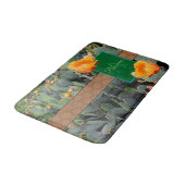 モノグラムパーソナライズされたオレンジプリックリーナシサボテン2 バスマット (アングル)