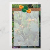 モノグラムパーソナライズされたオレンジプリックリーナシサボテン2 便箋 (正面/裏面)