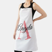 モノグラムパーソナライズされたカスタムエプロン – ピンク エプロン (インサイチュ)