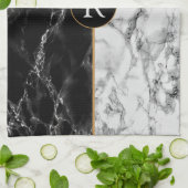 モノグラムパーソナライズされたカスタムレターキッチンタオル キッチンタオル (折り畳み)