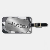 モノグラムパーソナライズされたカモフラージュ軍隊ドッグタグ ラゲッジタグ (正面横)