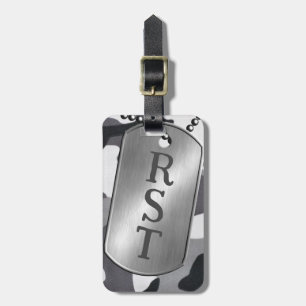 モノグラムパーソナライズされたカモフラージュ軍隊ドッグタグ ラゲッジタグ