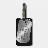 モノグラムパーソナライズされたカモフラージュ軍隊ドッグタグ ラゲッジタグ (裏面縦)