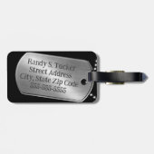 モノグラムパーソナライズされたカモフラージュ軍隊ドッグタグ ラゲッジタグ (裏面横)