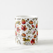 モノグラムパーソナライズされたカラフル秋の収穫 コーヒーマグカップ (中央)